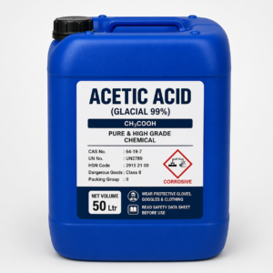 Acetic Acid (Glacial 99%) 50 Ltr Supplier in India | Industrial Chemical Bulk
